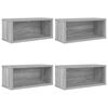 vidaXL Polica za shranjevanje CD-jev 4 kos Siva Sonoma 40 x 17 x 17 cm
