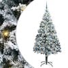 vidaXL Umestno božično drevo Bela 210 cm PVC, jeklo in plastika