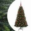 vidaXL Umjetno božično drevo z okrasnimi kroglami 120 cm 150 LED