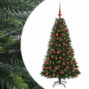 vidaXL Umjetno božično drevo z okrasnimi kroglami 120 cm 150 LED