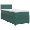 vidaXL Postelja boxspring z vzmetnico Temno zelena 90 x 190 cm Žamet