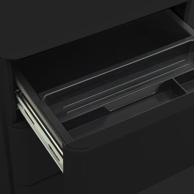 vidaXL Premična arhivska omara črna 30x45x59 cm jeklo