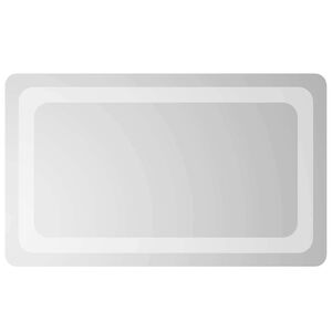vidaXL LED kopalni&scaron;ko ogledalo Transparentno 50 x 30 cm kaljeno steklo