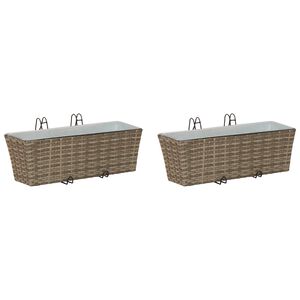 vidaXL Ograja 2 kos Siva 50 x 17 x 17 cm Kovina