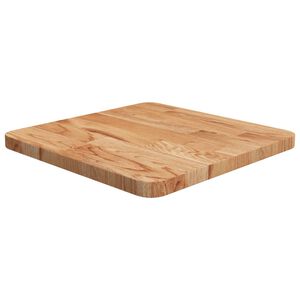 vidaXL Kvadratna mizna plošča sv. rjava 40x40x2,5 cm trdna hrastovina