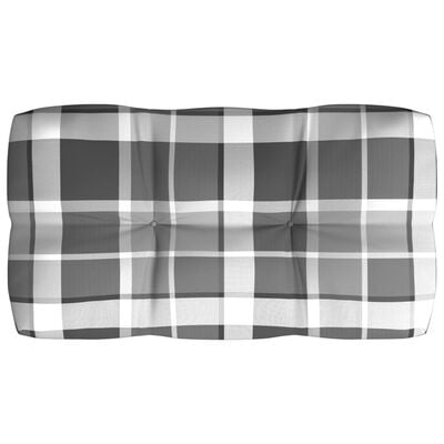 vidaXL Blazine za kavč iz palet 7 kosov sive karo vzorec