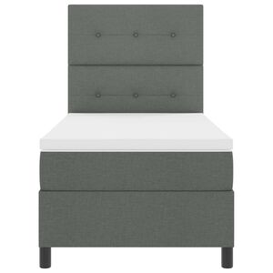 vidaXL Postelja z vzmetnico z vzmetnico Temno siva 80 x 200 cm blago