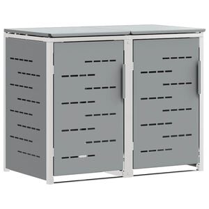 vidaXL Shranjevanje ko&scaron;a za odpadke Siva 138 x 77,5 x 112,5 cm