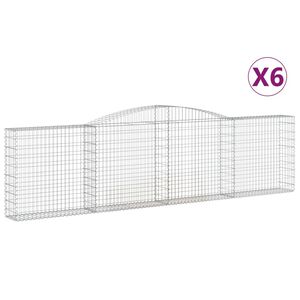 vidaXL Obokane gabion ko&scaron;are 6 kosi 400x30x100/120 cm pocinkano železo