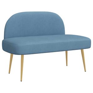 vidaXL Oblazinjena klop z naslonom Modra 110 x 60 x 76 cm