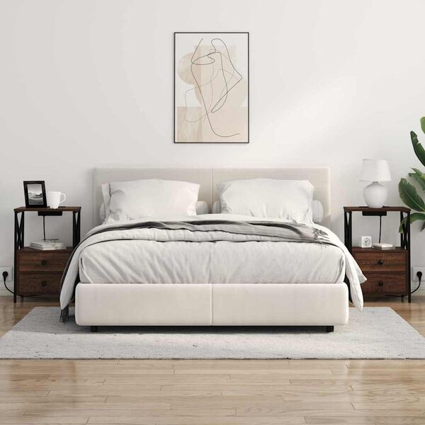 vidaXL Nočna omarica Rjav hrast 40 x 31 x 60 cm Konstruiran les