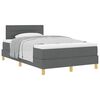 vidaXL Postelja z vzmetnico z blazino Temno siva 120 x 200 cm blago