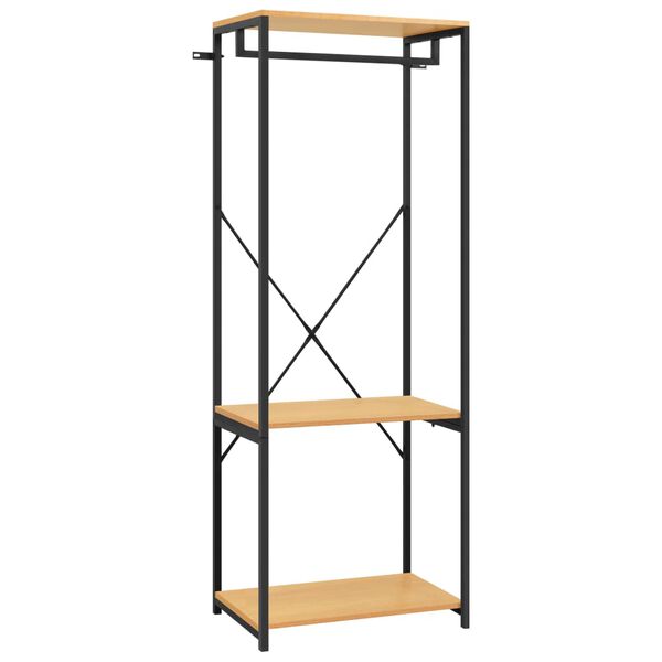 vidaXL Garderobna omara črna in hrast 60x40x167 cm kovina + iverna pl