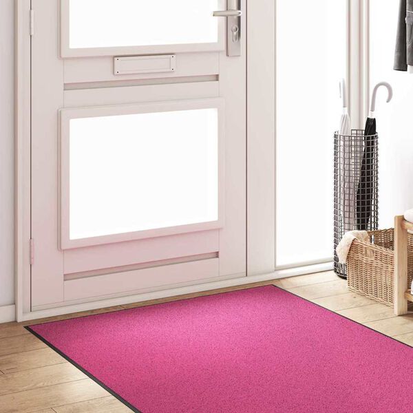 vidaXL Doormat Drugo Roza in črna 120 x 250 cm Poliamid in PVC