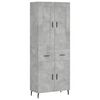 vidaXL Visoka komoda betonsko siva 69,5x34x180 cm inženirski les