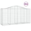 vidaXL Obokana gabionska ko&scaron;ara 11 kos 200x50x100/120cm cinkano železo