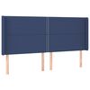vidaXL Vzglavje z u&scaron;esi modro 203x16x118/128 cm blago