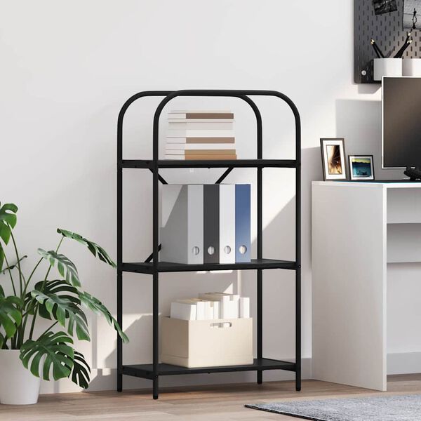 vidaXL Knjižna polica Črna Orehovina 60 x 30 x 109 cm Konstruiran les