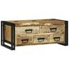vidaXL Klubska miza s predalom Rjava 90 x 50 x 38 cm Masiven les manga