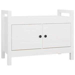vidaXL Klop za predsobo bela 80x40x60 cm trdna borovina
