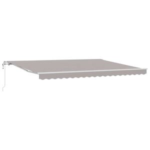 vidaXL Vlečna tenda Svetlo siva 450 &times; 300 cm Tkanina in aluminij