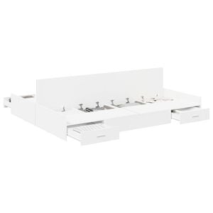 vidaXL Postelja z dodatnim prostorom za shranjevanje Bela 135 x 190 cm