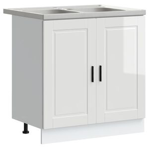 vidaXL Kopalni&scaron;ka omarica Porto 2 kos Bela 80 x 46 x 81,5 cm