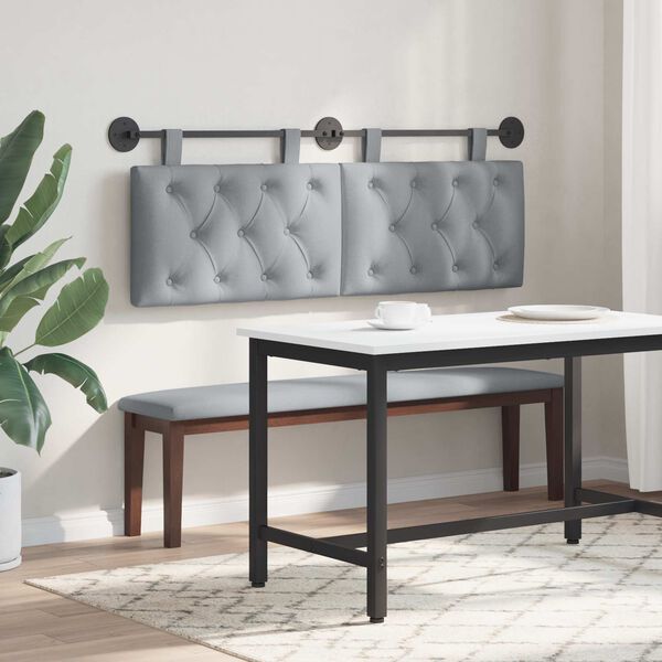 vidaXL Visoki naslon za glavo Svetlo siva 150 x 55 x 7 cm blago