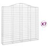 vidaXL Obokane gabion ko&scaron;are 7 kosov 200x30x180/200cm pocinkano železo