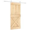 vidaXL Drsna vrata Naravna in bela 90 x 210 cm Masiven borov les