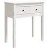 vidaXL Konzolna mizica bela 70x35x75 cm trdna borovina
