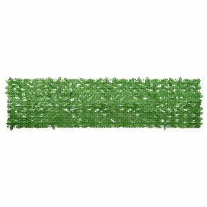 vidaXL Balkonsko platno z zelenim listjem 300x75 cm