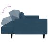vidaXL Kavč dvosed z leži&scaron;čem in dvema blazinama moder žamet