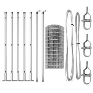 vidaXL Ograja s stebrom srebrna 0,4 x 10 m Jeklo