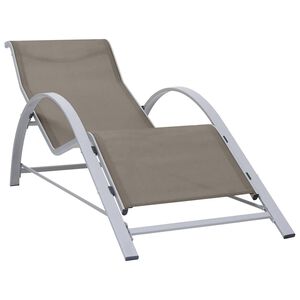 vidaXL Ležalnik iz tekstila in aluminija taupe
