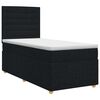 vidaXL Postelja boxspring z vzmetnico Črna 90 x 200 cm Blago