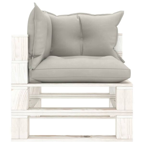 vidaXL Vrtna sedežna garnitura iz palet 8-delna s taupe blazinami les