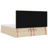 vidaXL Otomanski posteljni okvir z vzmetnico krem 160x200 cm blago