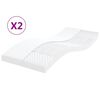 vidaXL Vzmetnica iz pene 2 kosa bela 80x200 cm 7-conska trdota 20 ILD