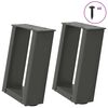 vidaXL Noge za klubsko mizico v obliki črke U 2 kosa antracit 30 x (30-31) cm jeklo