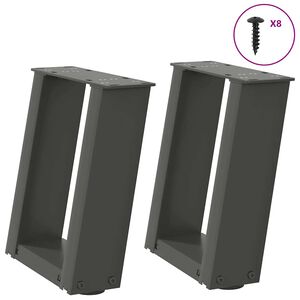 vidaXL Noge za klubsko mizico v obliki črke U 2 kosa antracit 30 x (30-31) cm jeklo