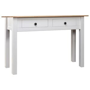 vidaXL Konzolna mizica bela 110x40x72 cm trdna borovina Panama Range