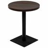 vidaXL Bistro miza mediapan in jeklo okrogla 60x75 cm temna jesenovina