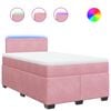 vidaXL Box spring postelja z vzmetnico roza 120x200 cm žamet