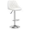 vidaXL Barski stolček belo umetno usnje