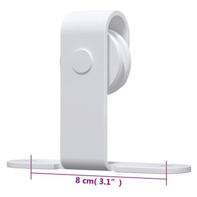 vidaXL Mini komplet za drsna vrata omare iz jekla bel 200 cm