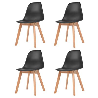 vidaXL Jedilni stoli 4 kosi črna plastika
