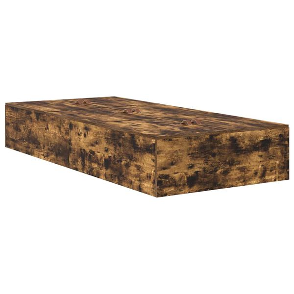 vidaXL Postelja z dodatnim prostorom za shranjevanje Dimljeni oreh