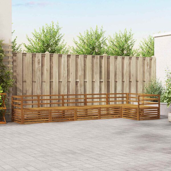 vidaXL Zunanja garnitura za sedenje 6 pcs Naravna Masiven les akacije