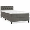 vidaXL Box spring postelja z vzmetnico temno siva 80x200 cm žamet
